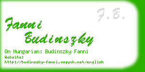 fanni budinszky business card